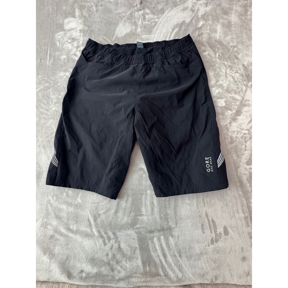 Gore Bike Wear Mens XXL Black Padded Cycling Shorts Reflective MTB Road Bike